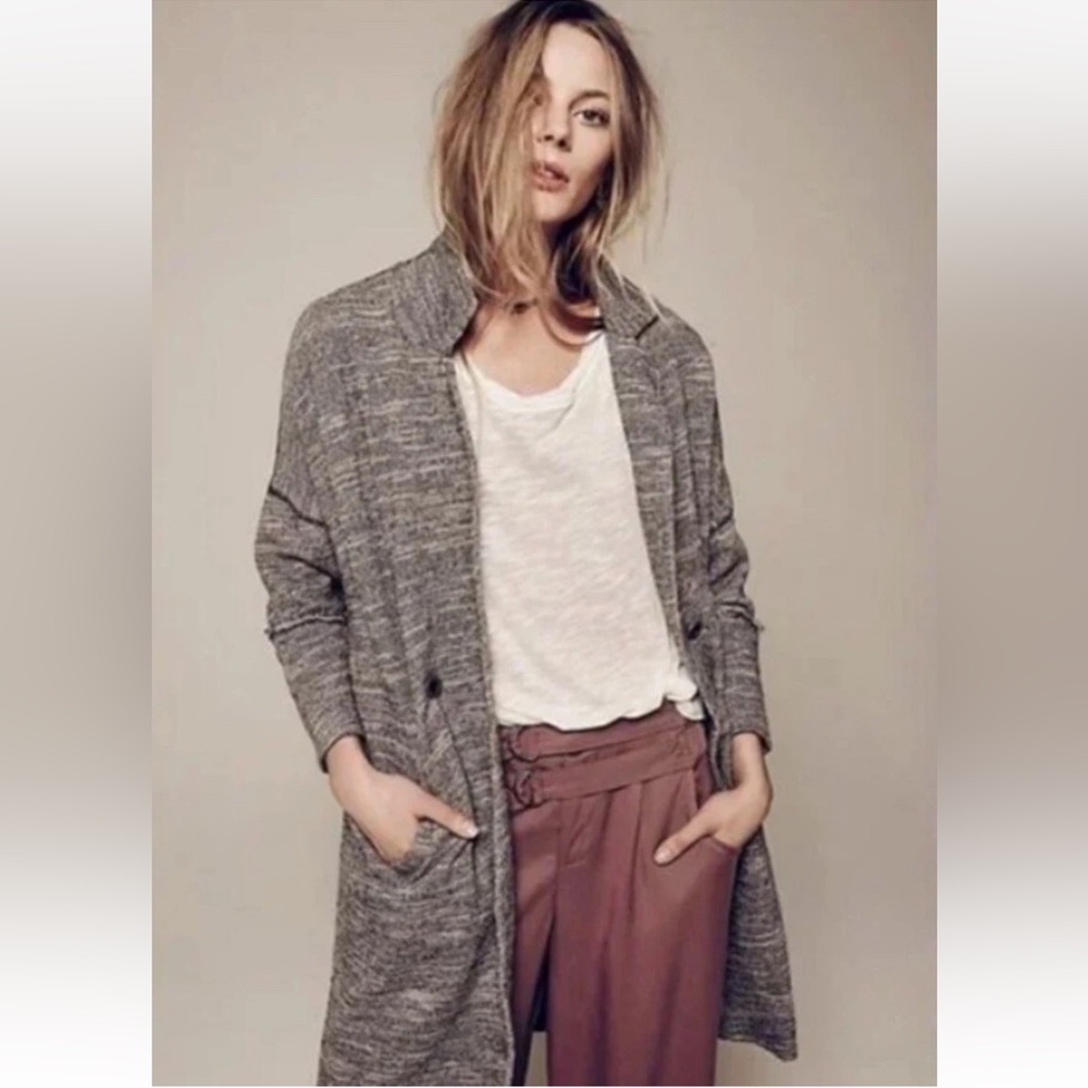FREE PEOPLE “Casual Friday” Space Dyed Long Cardigan Sweater Blazer Jacket Coat